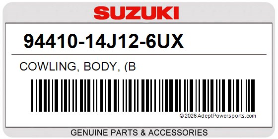 Suzuki 94410-14J12-6UX Cowling, Body, (B