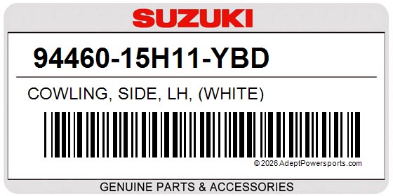Suzuki 94460-15H11-YBD Cowling, Side, Lh, (White)