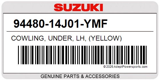Suzuki 94480-14J01-YMF Cowling, Under, Lh, (Yellow)