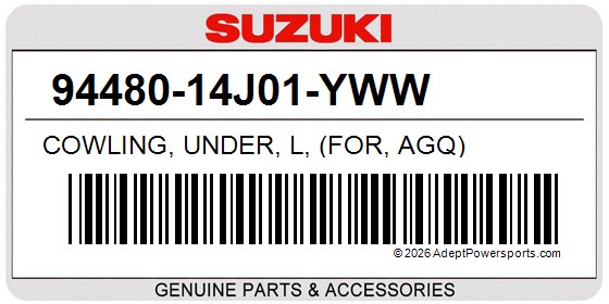 Suzuki 94480-14J01-YWW Cowling, Under, L, (For, Agq)