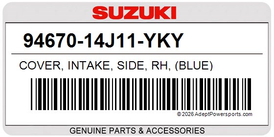 Suzuki 94670-14J11-YKY Cover, Intake, Side, Rh, (Blue)