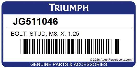 Triumph JG511046 Bolt, Stud, M8, X, 1.25