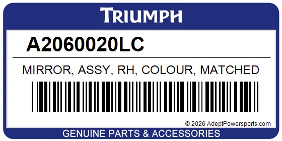 Triumph A2060020LC Mirror, Assy, Rh, Colour, Matched