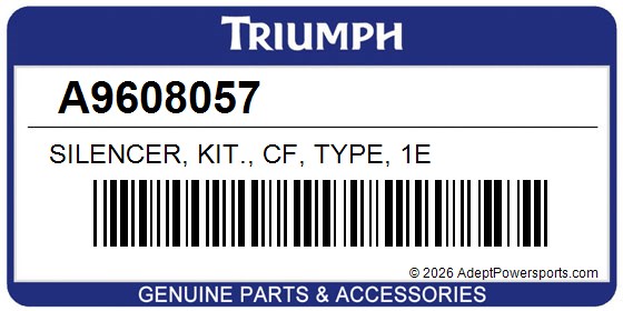 Triumph A9608057 Silencer, Kit., Cf, Type, 1E