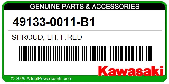 Kawasaki 49133-0011-B1 Shroud, Lh, F.Red