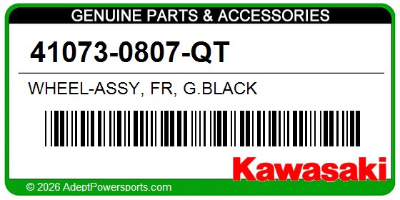 Kawasaki 41073-0807-QT Wheel-Assy, Fr, G.Black