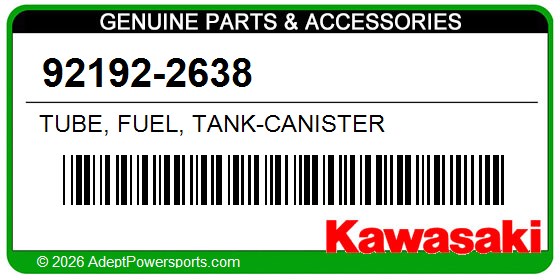 Kawasaki 92192-2638 Tube, Fuel, Tank-Canister