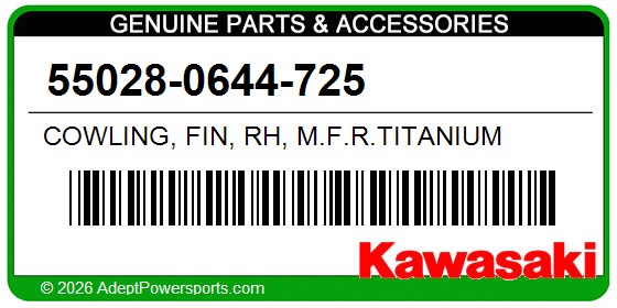 Kawasaki 55028-0644-725 Cowling, Fin, Rh, M.F.R.Titanium
