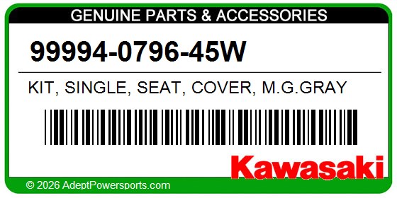 Kawasaki 99994-0796-45W Kit, Single, Seat, Cover, M.G.Gray