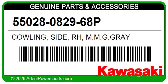 Kawasaki 55028-0829-68P Cowling, Side, Rh, M.M.G.Gray
