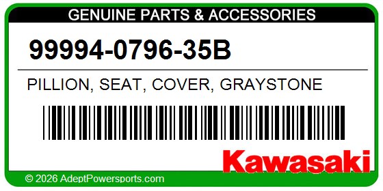 Kawasaki 99994-0796-35B Pillion, Seat, Cover, Graystone