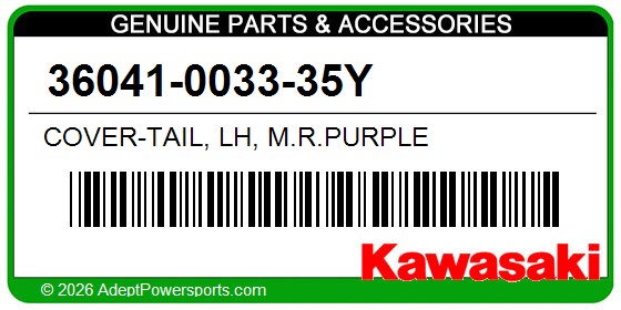Kawasaki 36041-0033-35Y Cover-Tail, Lh, M.R.Purple