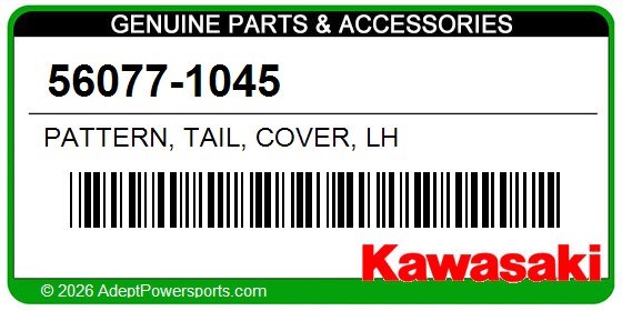 Kawasaki 56077-1045 Pattern, Tail, Cover, Lh