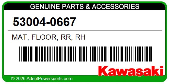 Kawasaki 53004-0667 Mat, Floor, Rr, Rh