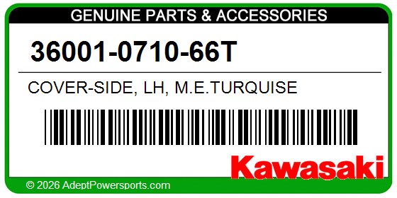 Kawasaki 36001-0710-66T Cover-Side, Lh, M.E.Turquise