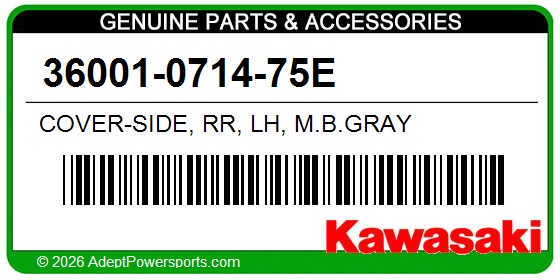 Kawasaki 36001-0714-75E Cover-Side, Rr, Lh, M.B.Gray