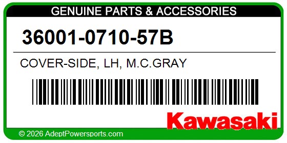 Kawasaki 36001-0710-57B Cover-Side, Lh, M.C.Gray