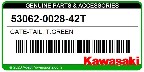 Kawasaki 53062-0028-42T Gate-Tail, T.Green
