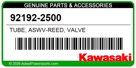 Kawasaki 92192-2500 Tube, Aswv-Reed, Valve