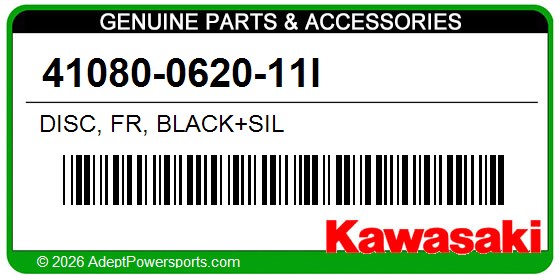 Kawasaki 41080-0620-11I Disc, Fr, Black+Sil