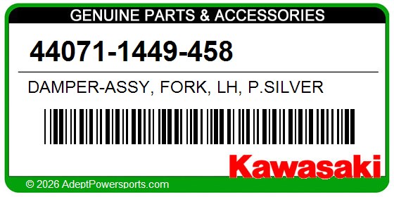 Kawasaki 44071-1449-458 Damper-Assy, Fork, Lh, P.Silver