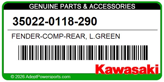Kawasaki 35022-0118-290 Fender-Comp-Rear, L.Green
