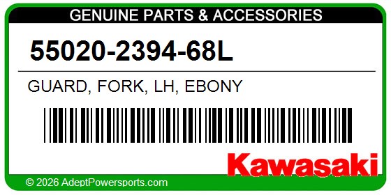Kawasaki 55020-2394-68L Guard, Fork, Lh, Ebony