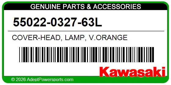 Kawasaki 55022-0327-63L Cover-Head, Lamp, V.Orange