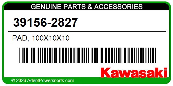 Kawasaki 39156-2827 Pad, 100X10x10