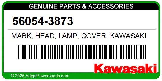 Kawasaki 56054-3873 Mark, Head, Lamp, Cover, Kawasaki