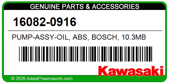 Kawasaki 16082-0916 Pump-Assy-Oil, Abs, Bosch, 10.3Mb