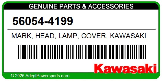 Kawasaki 56054-4199 Mark, Head, Lamp, Cover, Kawasaki