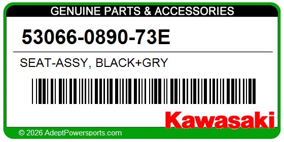 Kawasaki 53066-0890-73E Seat-Assy, Black+Gry
