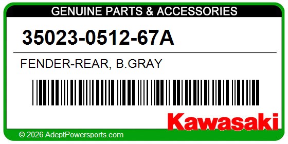 Kawasaki 35023-0512-67A Fender-Rear, B.Gray