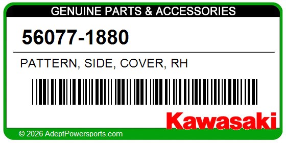 Kawasaki 56077-1880 Pattern, Side, Cover, Rh