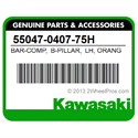 Kawasaki 55047-0407-75H Bar-Comp, B-Pillar, Lh, Orange