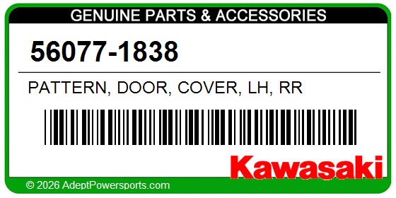 Kawasaki 56077-1838 Pattern, Door, Cover, Lh, Rr