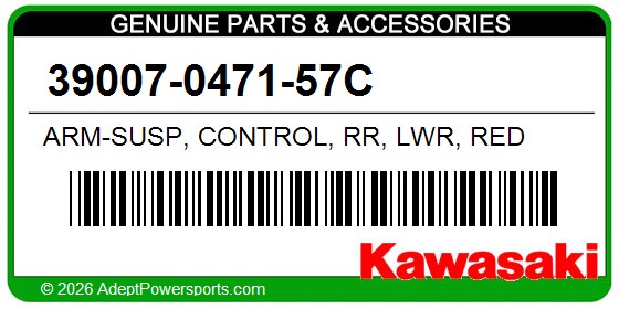 Kawasaki 39007-0471-57C Arm-Susp, Control, Rr, Lwr, Red