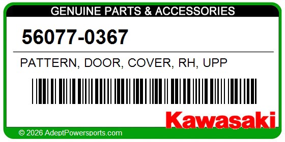 Kawasaki 56077-0367 Pattern, Door, Cover, Rh, Upp