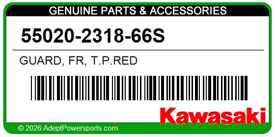 Kawasaki 55020-2318-66S Guard, Fr, T.P.Red