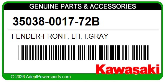 Kawasaki 35038-0017-72B Fender-Front, Lh, I.Gray