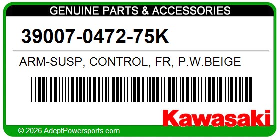 Kawasaki 39007-0472-75K Arm-Susp, Control, Fr, P.W.Beige