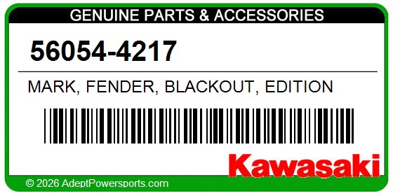 Kawasaki 56054-4217 Mark, Fender, Blackout, Edition