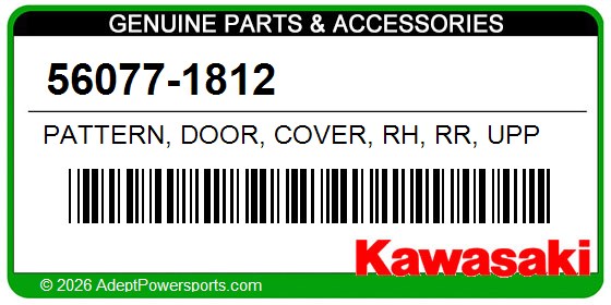 Kawasaki 56077-1812 Pattern, Door, Cover, Rh, Rr, Upp