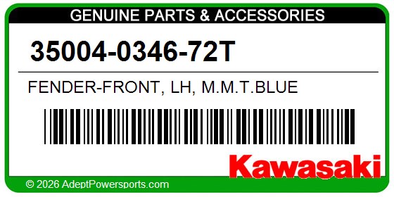 Kawasaki 35004-0346-72T Fender-Front, Lh, M.M.T.Blue