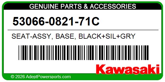 Kawasaki 53066-0821-71C Seat-Assy, Base, Black+Sil+Gry