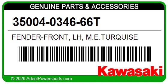 Kawasaki 35004-0346-66T Fender-Front, Lh, M.E.Turquise
