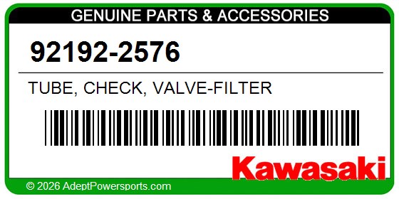 Kawasaki 92192-2576 Tube, Check, Valve-Filter