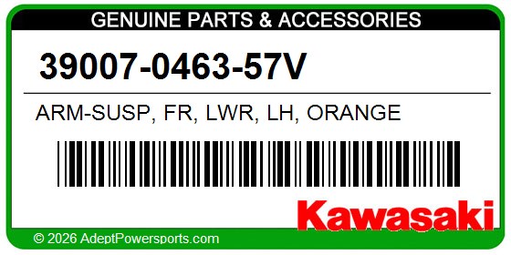 Kawasaki 39007-0463-57V Arm-Susp, Fr, Lwr, Lh, Orange