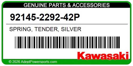 Kawasaki 92145-2292-42P Spring, Tender, Silver